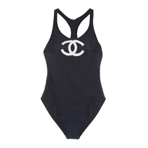 chanel swimming costume|chanel graphic swimwear.